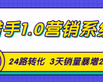 猎手1.0营销系统，从0到1，营销实战课，24路转化秘诀3天销量暴增20倍-逐风项目库