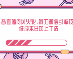 抖音直播间风火轮，暴力微信引流技术，低成本日加上千法-逐风项目库