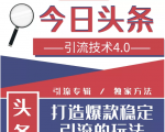 今日头条引流技术4.0，微头条实战细节，微头条引流核心技巧分析，快速发布引流玩法-逐风项目库