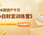 《小白财富训练营》月入3K到资产千万，这是套100%的理财系统（11节课）-逐风项目库