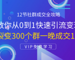 12节社群成交全攻略：从0到1快速引流变现，3天裂变300个群一晚成交103万-逐风项目库