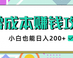 2020年零成本赚钱攻略，小白也能日入200+【视频教程】-逐风项目库