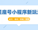星座号小程序新玩法：起号、素材、剪辑，如何变现（附素材）-逐风项目库