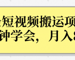 操作性非常强的头条号短视频搬运项目，3分钟学会，轻松月入8000+-逐风项目库