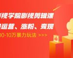 卡牌影视学院影视剪辑课：影视号运营、涨粉、变现、月入5000-10万暴力玩法-逐风项目库