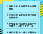 视频号运营实战课2.0，目前市面上最新最全玩法，快速吸粉吸金（10节视频）-逐风项目库