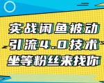 实战闲鱼被动引流4.0技术，坐等粉丝来找你，实操演示日加200+精准粉-逐风项目库