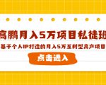 高鹏月入5万项目私徒班，基于个人IP打造的月入5万互利型高产项目！-逐风项目库