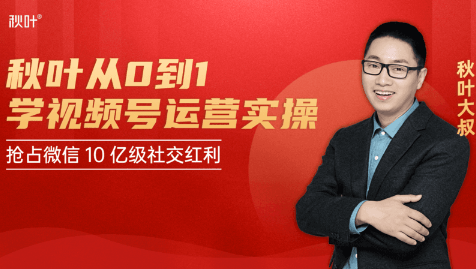 秋叶从0到1学视频号运营实操，抢占微信10亿级红利市场【完结-高清无水印】-逐风项目库