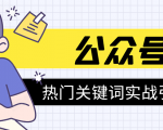 《公众号热门关键词实战引流特训营》5天涨5千精准粉，单独广点通每天赚百元-逐风项目库