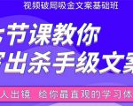 张根视频破局吸金文案班：节节课教你写出杀手级文案(附67页文案训练手册)-逐风项目库