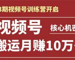 起航哥-第3期视频号核心机密：暴力搬运日入3000+月赚10万玩法-逐风项目库