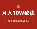 知乎掘金训练课3.0：低成本，可复制，流水线化先进操作模式 月入10W秘诀-逐风项目库