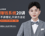 苏笙君的赚钱系统20课 教你从0到1赚到你的第一桶金（不讲理论，只讲方法论）-逐风项目库