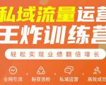 私域流量运营王炸训练营：全网引流+裂变涨粉+私域运营+高效成交-逐风项目库