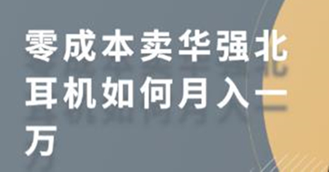 零成本卖华强北耳机如何月入10000+，教你在小红书上卖华强北耳机-逐风项目库