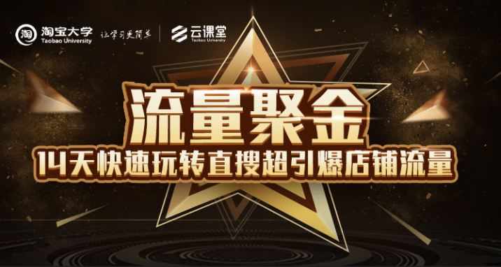 淘宝大学：流量聚金14天快速玩转直搜，超引爆店铺流量，价值8800元-逐风项目库