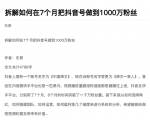 从开始到盈利一步一步拆解如何在7个月把抖音号粉丝做到1000万-逐风项目库