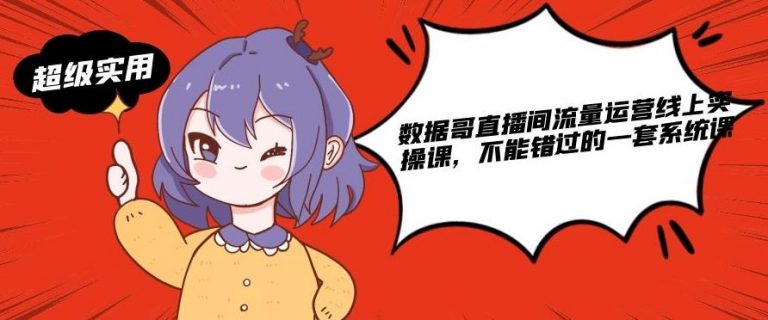 数据哥直播间流量运营线上实操课，不能错过的一套系统课-逐风项目库