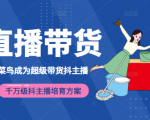 3天从菜鸟成为超级带货抖主播，千万级抖主播培育方案（价值980元）-逐风项目库