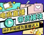 大鹏·电商直播带货课，系统学习直播带货各环节技巧和套路-逐风项目库