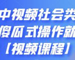 抖音中视频社会类玩法，傻瓜式操作就能赚钱【视频课程】-逐风项目库