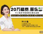 叶小鱼21天短视频文案拆书营，学完轻松搞定各类书单短视频文案-逐风项目库