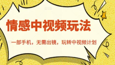 北北情感中视频玩法，一部手机，无需出镜，玩转中视频计划-逐风项目库