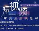 吴Sir·短视频带货底层实操课，教你如何选爆品、了解获短视频流量密码，正确起号-逐风项目库