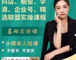 抖店、橱窗、学浪、企业号、精选联盟实操课程，适合新手快速入门-逐风项目库
