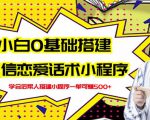 新手0基础搭建微信恋爱话术小程序，一单赚几百【视频教程+小程序源码】-逐风项目库