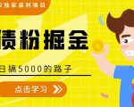 全网2022独家暴利项目，负债粉掘金，日搞5000的路子-逐风项目库