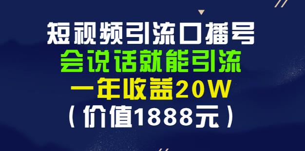 安妈·短视频引流口播号，会说话就能引流，一年收益20W（价值1888元）-逐风项目库