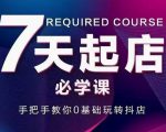 抖音小店7天起店必学课，手把手教你0基础玩转抖店-逐风项目库