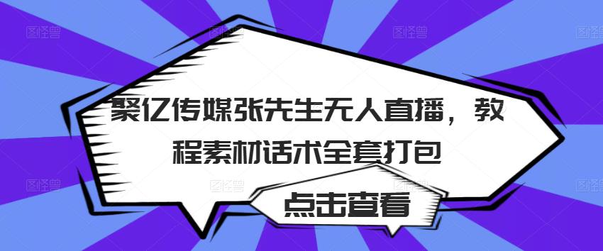 聚亿传媒张先生无人直播，教程素材话术全套打包-逐风项目库