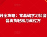 抖音电商赚钱全攻略：零基础学习抖音种草，靠抖音卖货轻松月薪过万-逐风项目库