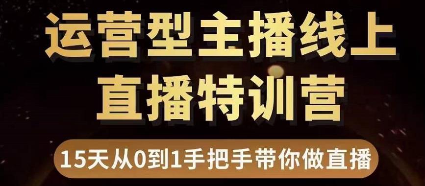 直播电商运营型主播特训营，0基础15天手把手带你做直播带货-逐风项目库