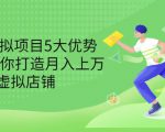 拆解虚拟项目5大优势，0基础教你打造月入上万虚拟店铺（无水印）-逐风项目库