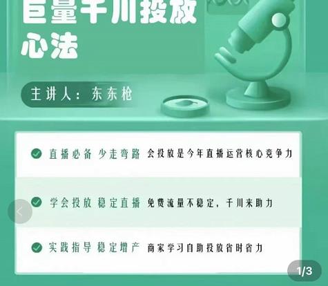 巨量千川优化师投放实操课，学会投放，稳定直播，稳定增产-逐风项目库