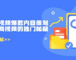 带货短视频爆款内容策划，关于电商视频的独门秘籍（价值499元）-逐风项目库