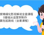 独家精细化影视解说全盘课程，0基础从运营到制作，赢在起跑线（全套课程）-逐风项目库