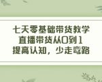 七天零基础带货教学，直播带货从0到1，提高认知，少走弯路-逐风项目库