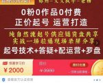 0粉0作品0付费正价起号9月-10月新课，纯自然流起号（起号技术+答疑+配运营+罗盘）-逐风项目库