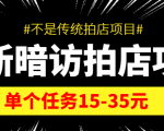 最新暗访拍店信息差项目，单个任务15-35元（不是传统拍店项目）-逐风项目库