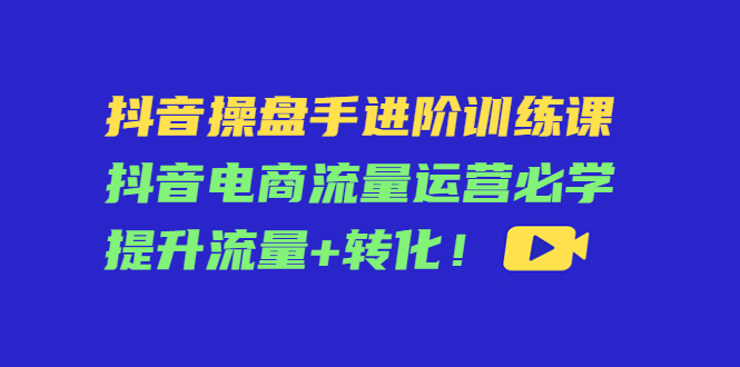 抖音操盘手进阶训练课：抖音电商流量运营必学，提升流量+转化-逐风项目库
