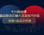 千川投放课：0基础投流实操方法及技巧分享，初级+高级必修课-逐风项目库