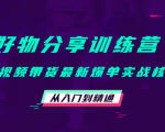 好物分享训练营：短视频带货最新爆单实战核心，从入门到精通-逐风项目库