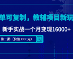 简单可复制，教辅项目新玩法，新手实战一个月变现16000+（第二期）-逐风项目库