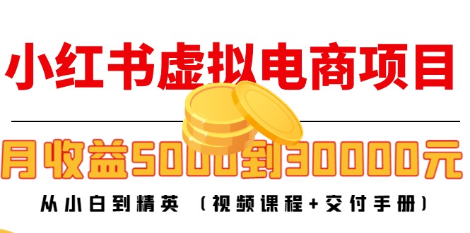 小红书虚拟电商项目：从小白到精英 月收益5000到30000 (视频课程+交付手册)-逐风项目库