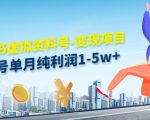 小红书虚拟资料号-变现项目：单号单月纯利润1-5w+实操玩法分享-逐风项目库